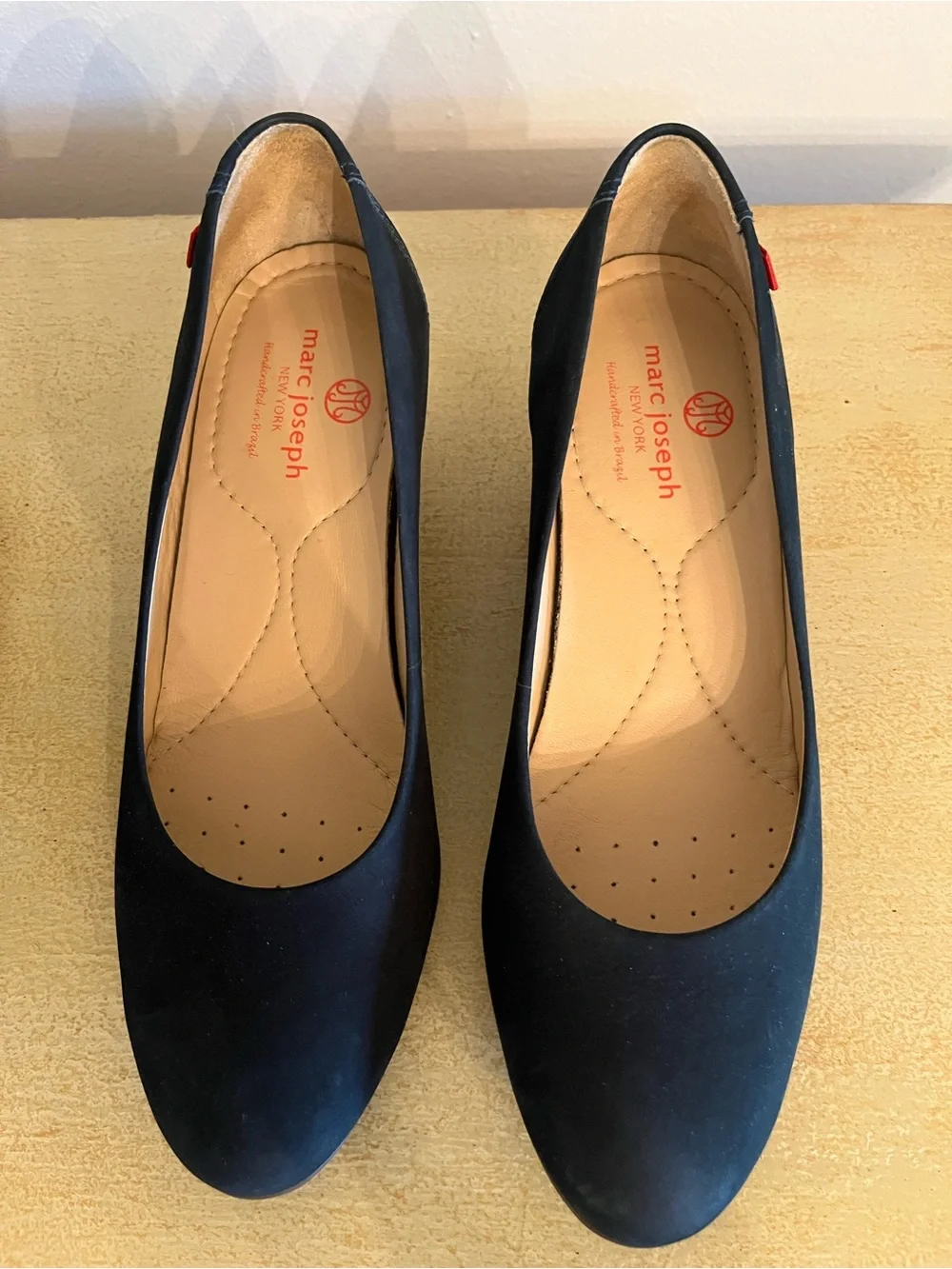 Marc Joseph New York Black Suede Leather Prospect Wedges, 8